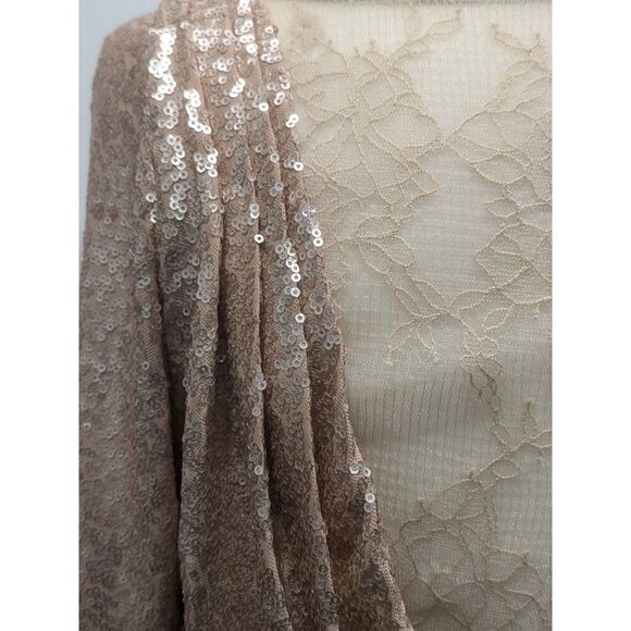 Tadashi Shoji Revin Long-Sleeve Gold Sequin Maxi Gown, 2/4 - Picture 10 of 16